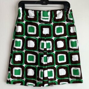 Banana Republic Mod Print Pleat Front A Line Skirt Size 4